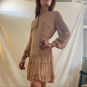 Long sleeve chiffon dress